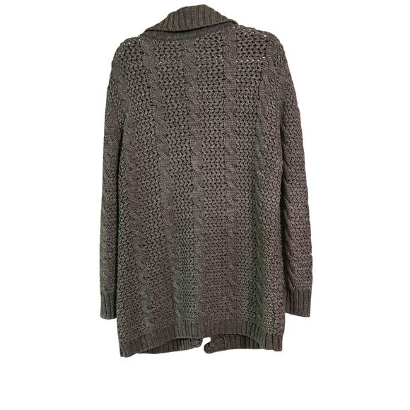 Fieldgear Gray Cable Knit Cardigan Size L - Picture 2 of 5